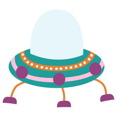 Flying saucer, UFO.. Vector illustration on a white background