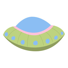 Flying saucer, UFO.. Vector illustration on a white background