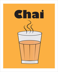 Tea also known chai, Chai vector Illustration Indian Street Food
