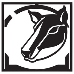 animal head vector black and white