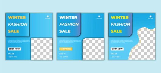 Winter sale social media post, Winter sale Instagram post, Fashion Sale Social Media Post winter