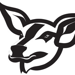 animal head vector black and white