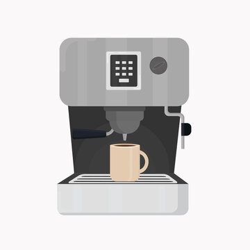 Coffee machine coffee in a cup vector illustration
