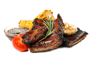 PNG, Tasty BBQ meat isolated on white background