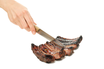 PNG, Tasty BBQ meat isolated on white background