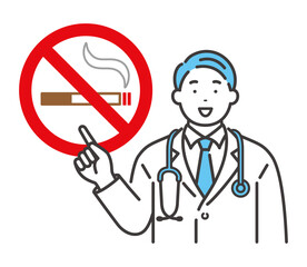 禁煙を勧める男性医師