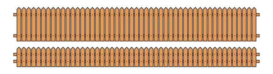 Colored outline fence in flat style vector illustration isolated on white