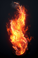 Fototapeta na wymiar Blazing Fire Overlays with Black Background