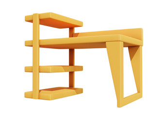 3d wooden table icon isolated object