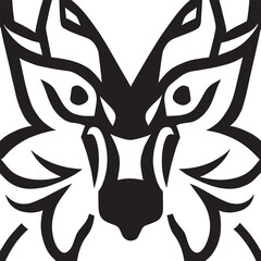 animal head vector black and white
