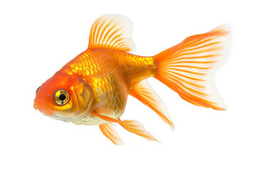 Fototapeta premium Captivating Beauty Goldfish Isolated on White Background. created with Generative AI