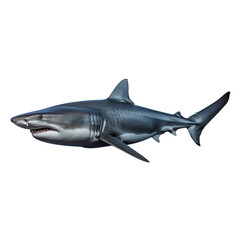 Fototapeta premium Portrait of a shark whole body PNG