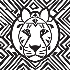 animal head vector black and white