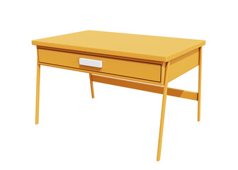 3d wooden table icon isolated object