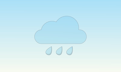 rain icon isolated on white background, rain cloud symbol for web design
