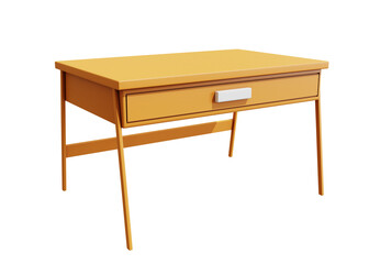 3d wooden table icon isolated object