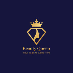 Beauty Queen Logo Graphic Vector Design for salon, Skincare, Spa logo
