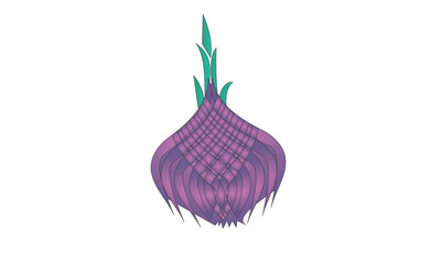 Red onion.Vector illustration isolated on a white background for design and web.