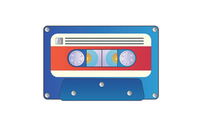 Obraz premium Stereo cassette. Retro audio tape with music record