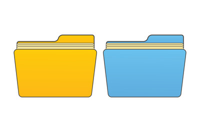 Folder icon set. Can be used for your website design, app, logo