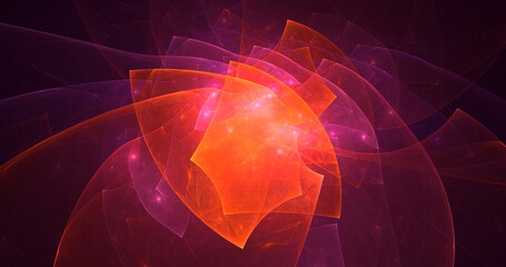3D rendering abstract colorful fractal light background
