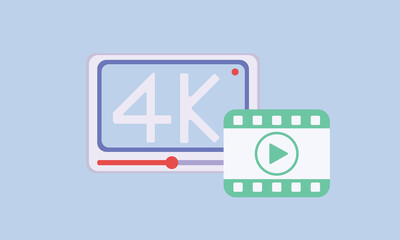 social media with 4k live streaming and emotion on frame in blue background.