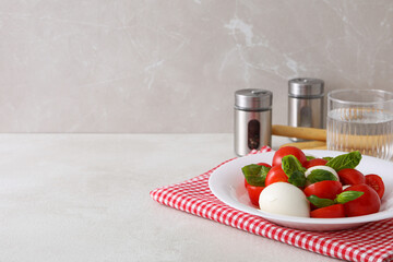 Concept of tasty Italian cuisine food - Caprese salad