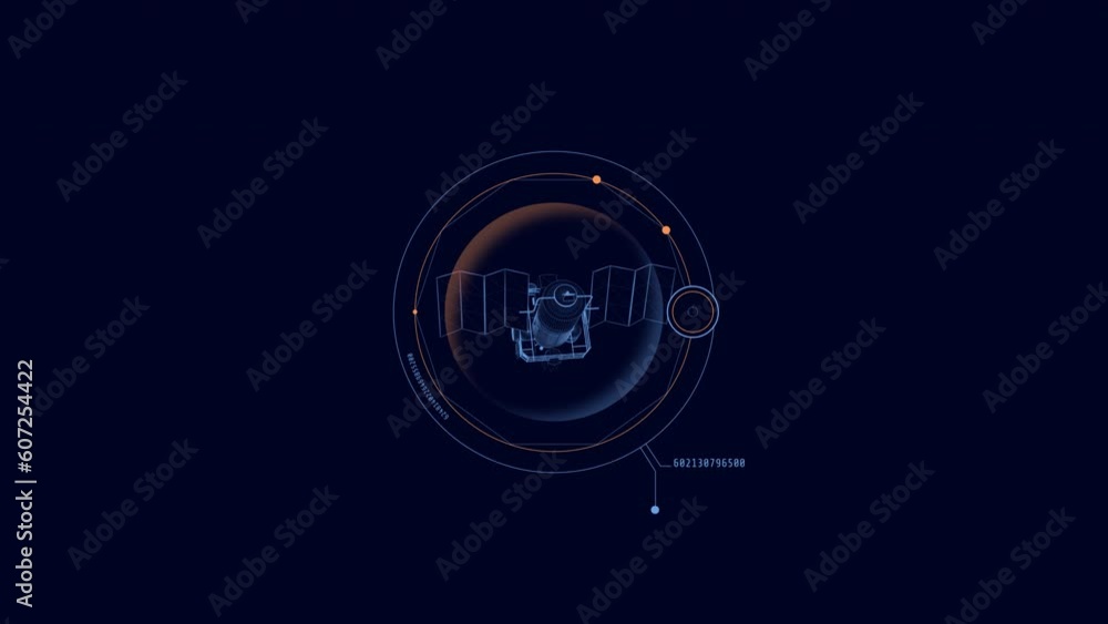 Poster hud element - animation of 3d virtual satellite.