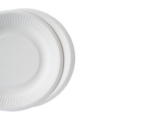 Bio degradable paper plate on white background