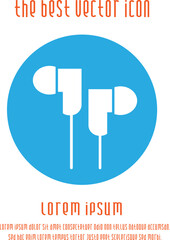 Earphones vector icon eps 10. Simple isolated illustration.
