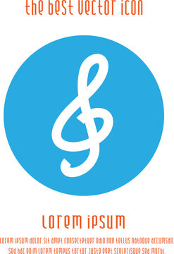 G clef vector icon eps 10. Music key symbol.