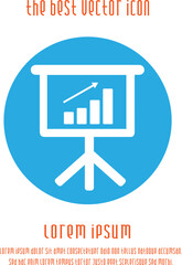 Business board chart presentation vector icon eps 10. Simple isolated graph meeting. Success symbol.