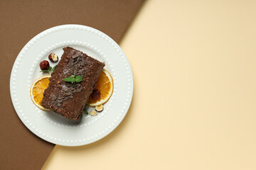 Concept of delicious sweet food - cake roll