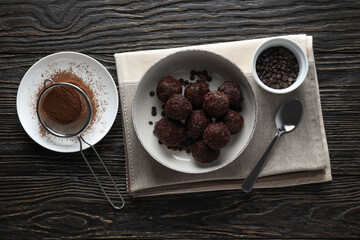 Traditional brazilian sweet - Brigadeiro, brazilian Chocolate candy