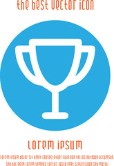 Trophy cup vector icon eps 10. Simple winner symbol.