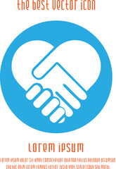 Handshake symbol forming a heart vector icon eps 10. Hands shaking.