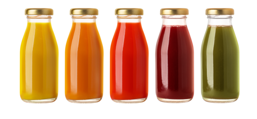 Bottles of juice isolated