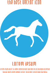 Horse vector icon eps 10. Simple isolated illustration.
