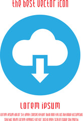 Fototapeta premium Cloud vector icon eps 10. Download symbol. Simple isolated illustration.