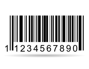 Barcode vector shadow icon. Bar code for web flat design. Isolated illustration