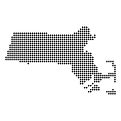 Obraz premium Massachusetts map shape, united states of america. Flat concept icon symbol vector illustration