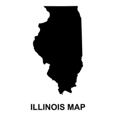 Illinois map shape, united states of america. Flat concept icon symbol vector illustration