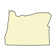 Oregon map shape, united states of america. Flat concept icon symbol vector illustration
