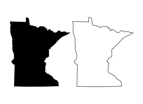 Set of Minnesota map, united states of america. Flat concept symbol vector illustration