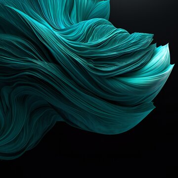 Abstract turquoise fabric background. Created with generative AI technology. © s1llu