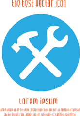 Wrench and hammer vector icon. Handyman symbol. Vector illustration EPS 10.