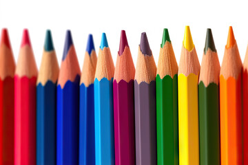 Creative Spectrum Color Pencils Zigzag Isolated on Background. created with Generative AI