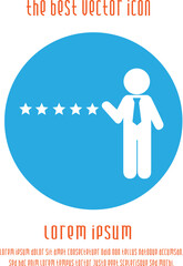 Five star rating. Business concept. Vector illustration EPS 10.