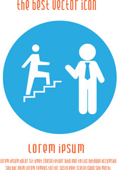 Career concept promotion symbol. Businessman personal developman. Vector EPS 10.