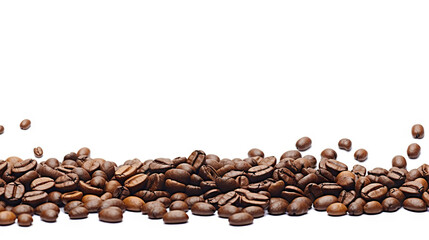 Obraz premium Coffee Delights Roasted Coffee Beans in Placer, Abundance of Levitating Beans on White Background. created with Generative AI